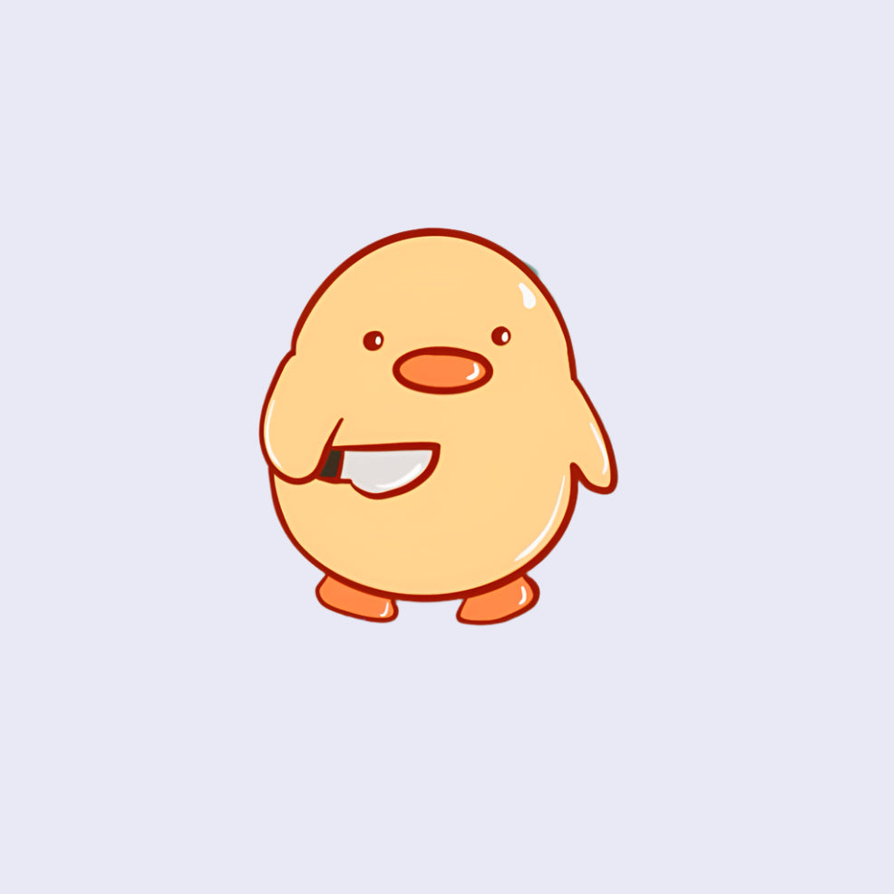 Chick with knife | Fridge Magnet