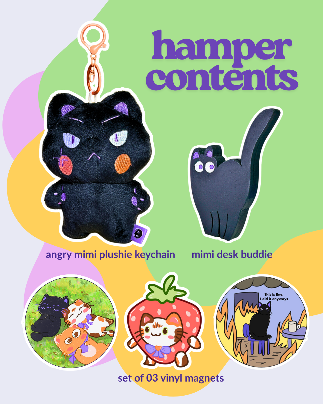 Angry Mimi Gift Bundle – Plushie, Collectible Figure & Charming Magnets