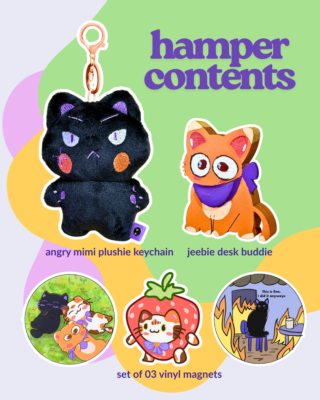 Angry Mimi Gift Bundle – Plushie, Collectible Figure & Charming Magnets