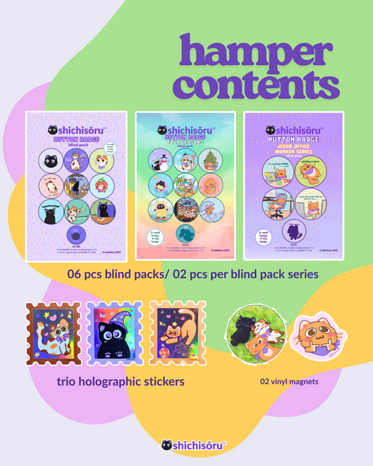 Mischief Hamper – Blind Packs (6pcs), Stickers (3pcs) & Magnets (2pcs) Set