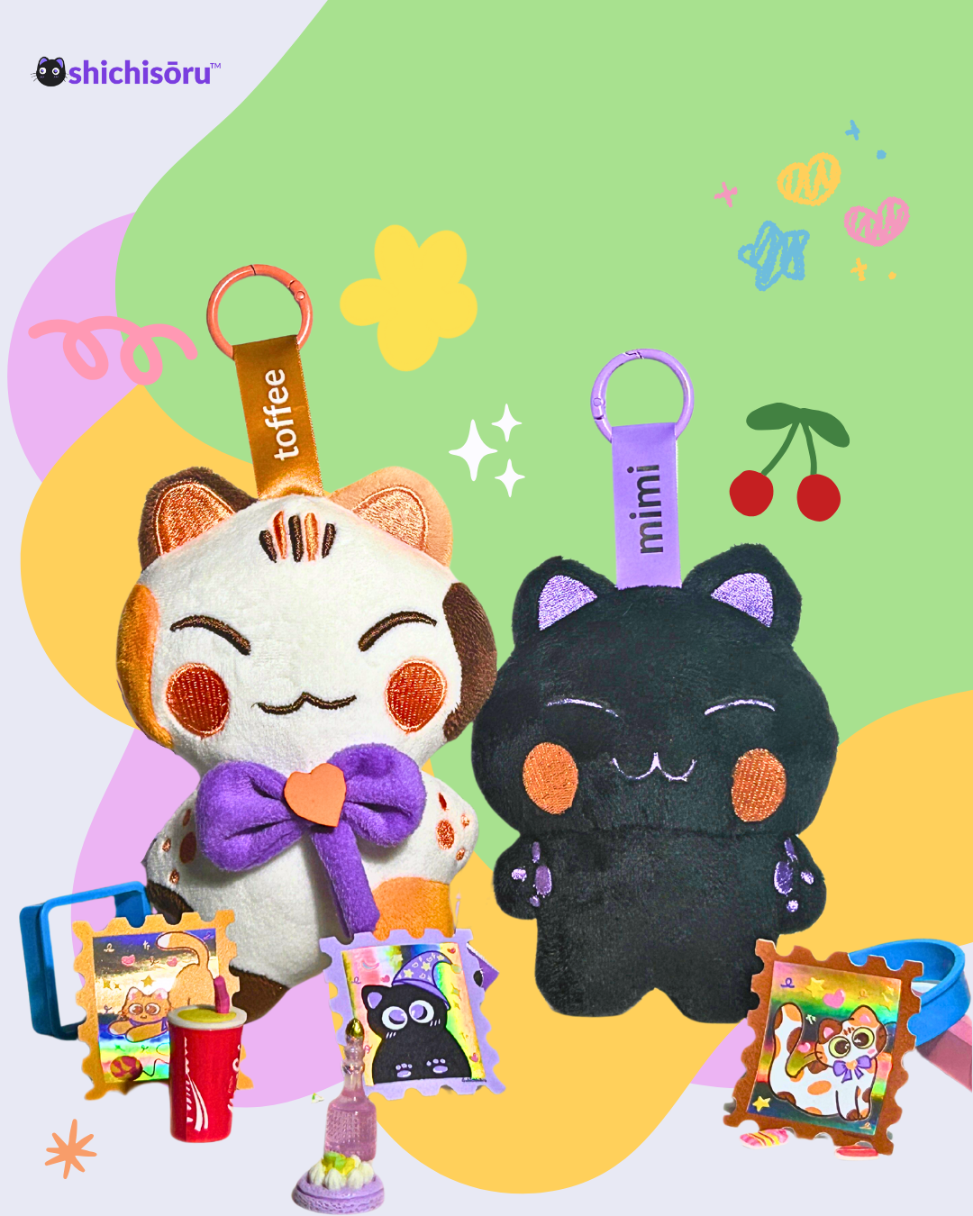 Sparkles Besties Hamper - Mimi & Toffee Plushie & Holographic Stickers Set