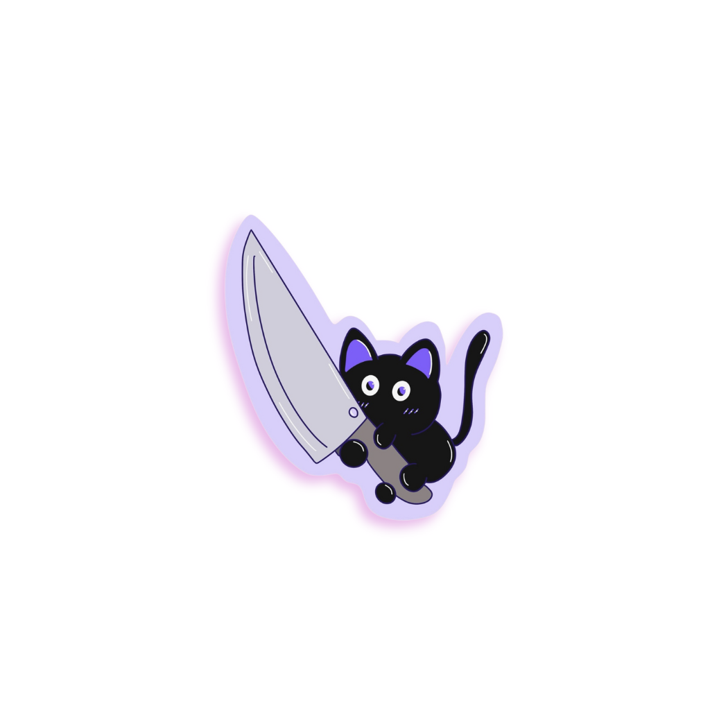 Mimi with knife | Vinyl Sticker