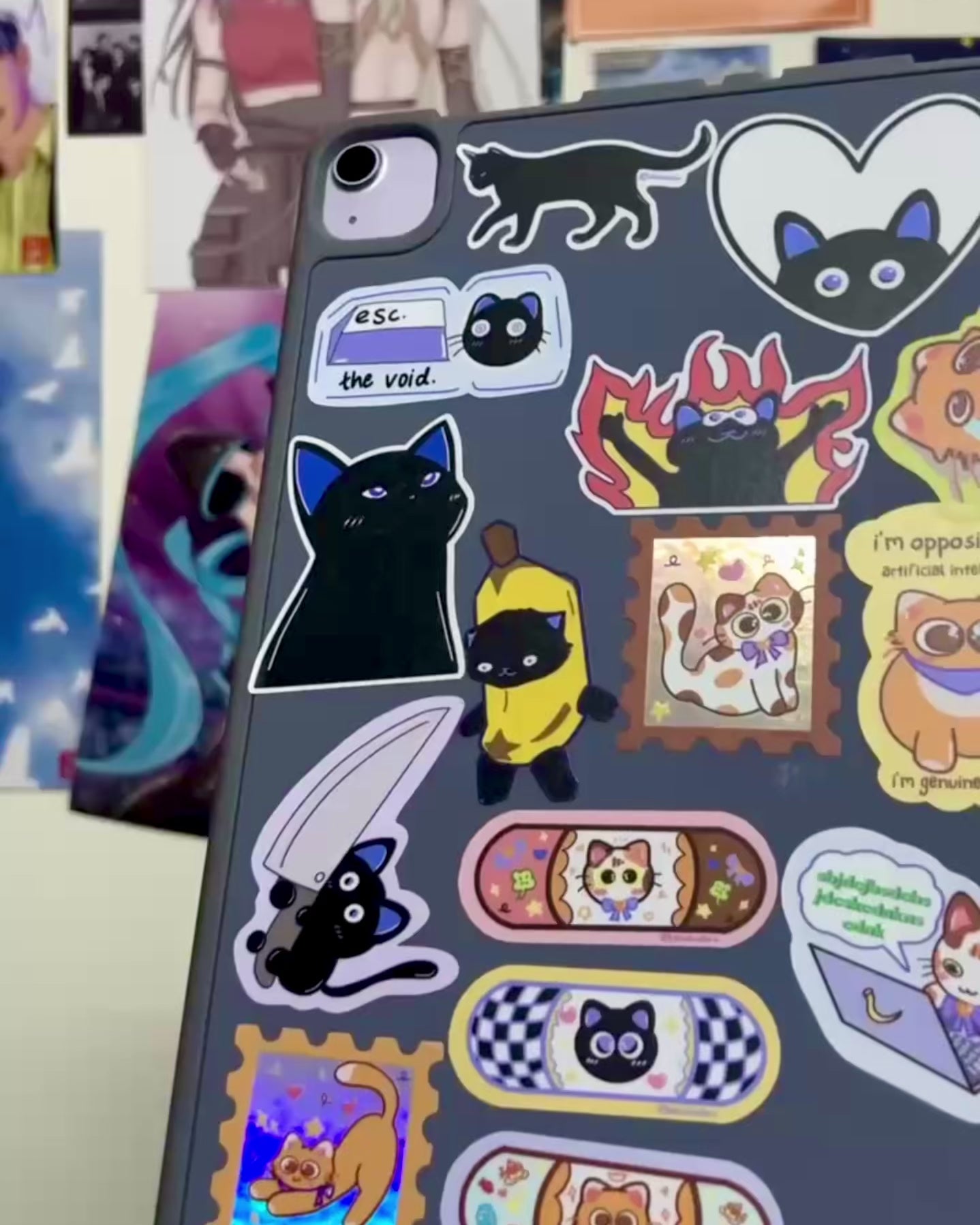 bunch of stickers on ipad