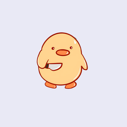 Chick with knife | Fridge Magnet